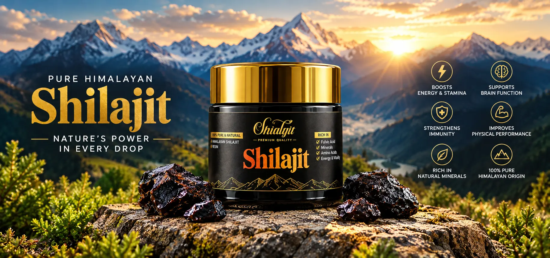 Himalayan shilajit banner from Salsabeel Khalis
